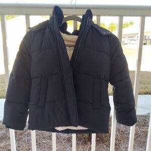 Abercromie&Fitch Kids Blue Puffer Jacket Fur Hood